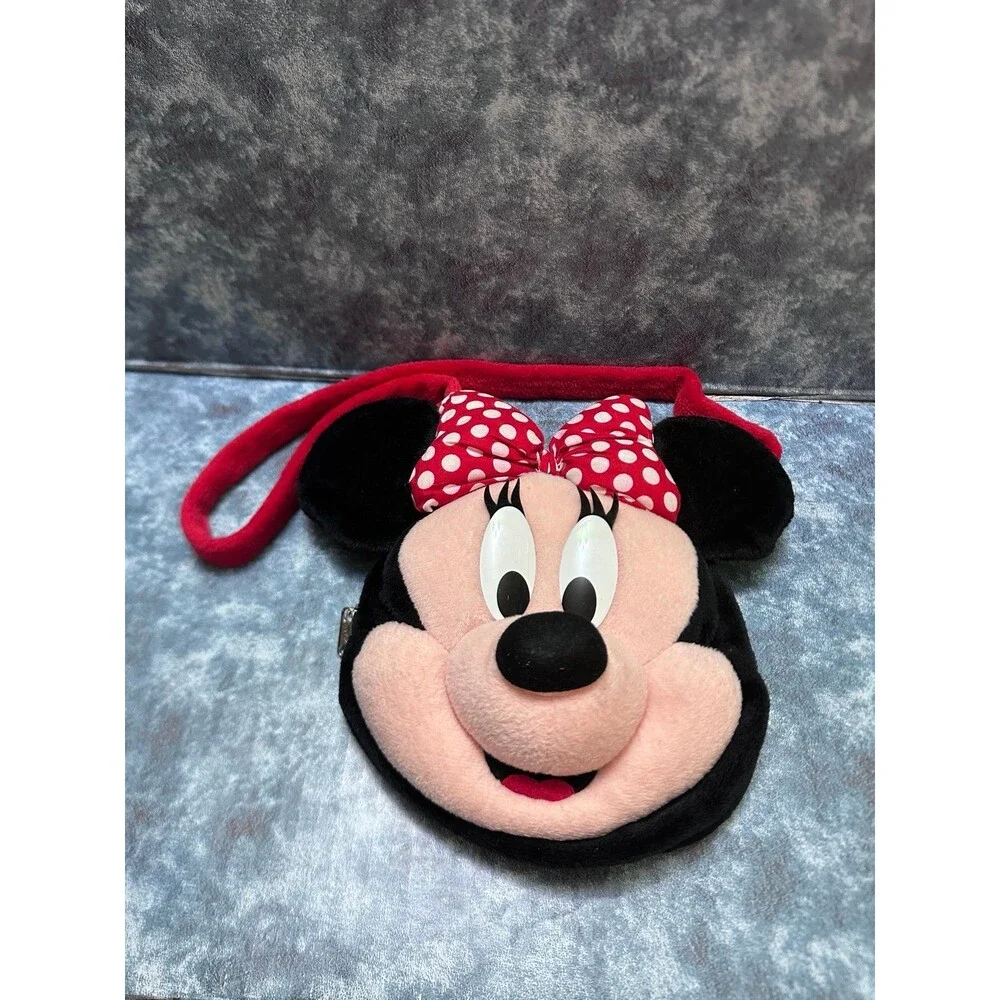 Disney Minnie Mouse Plush Crossbody Bag - Black, Red, White